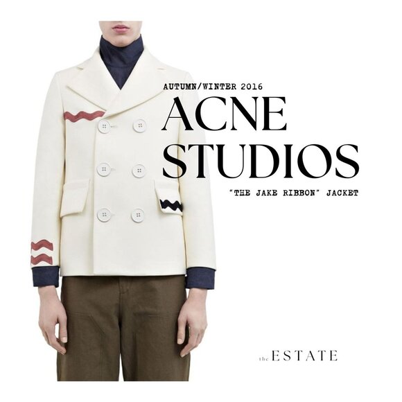 ACNE STUDIOS A/W 2016 RUNWAY Jake Ribbon White Double Breasted Jacket - Picture 1 of 9